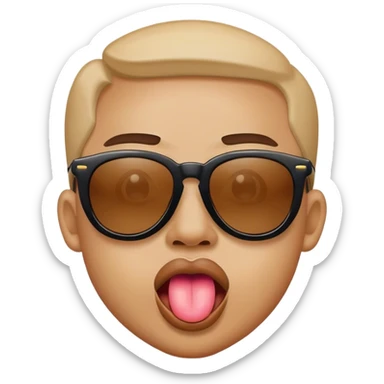 Unisex with sunglasses tongue out sticker