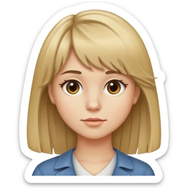 girl with dirty blonde hair and bangs sticker