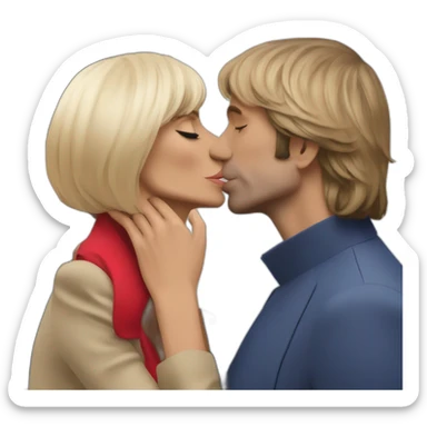 Emanuelle Macron Kiss Brigitte Macron sticker