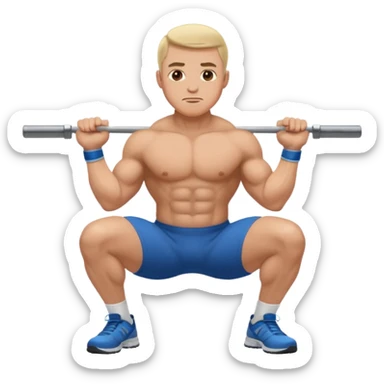Guy squating without a dumbell sticker