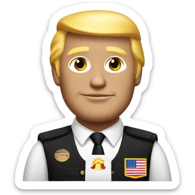 Donald Trump in McDonald’s uniform  sticker