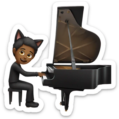 Pianist with cat ears  sticker