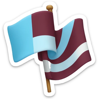 Make emoji of Maroon and sky blue half flag sticker