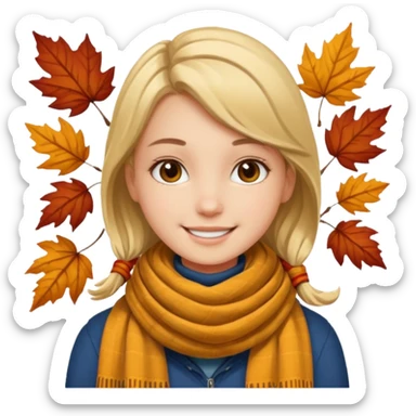 Automne fille ado  sticker