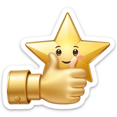 Thumbs up with a star, indicating good job sticker