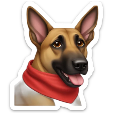malinois dog with red bandana sticker
