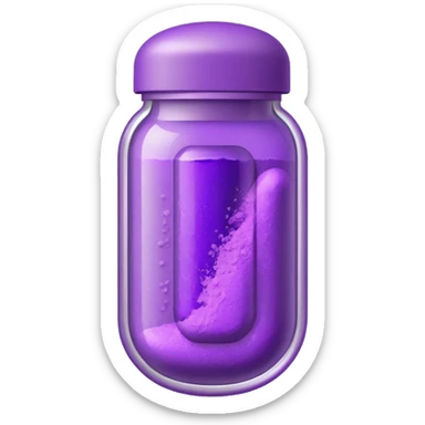 clear capsule filled with purple powder sticker