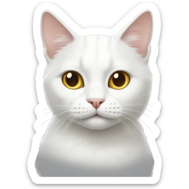 White cat sticker