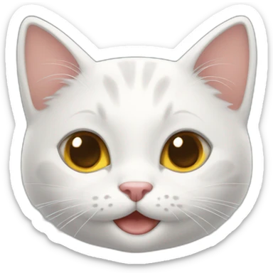 gatinha branca feliz de fone sticker