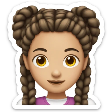 Girl with braids and brunette hair  sticker