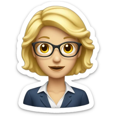 A blond French teacher woman. sticker