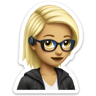 techno raver blonde sticker