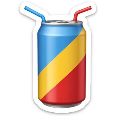 drink can blue red yellow Surfside single straw sticker