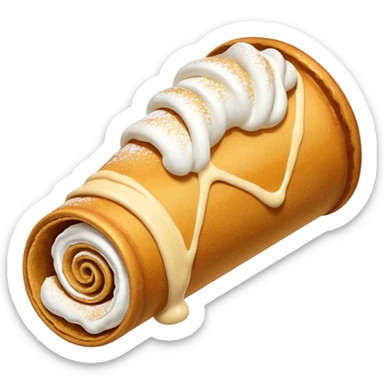 cornet roulé feuilleté à la creme sticker