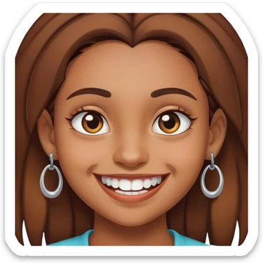 grinning brown girl with piercings sticker