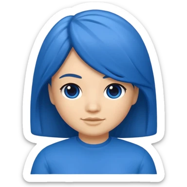 Memoji cabello azul grosera sticker