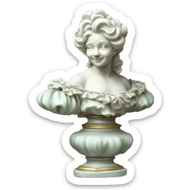 vintage highly detailed rococo statue sticker