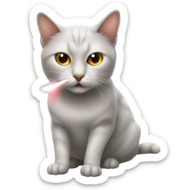 Cat shooting laser out of eyes sticker