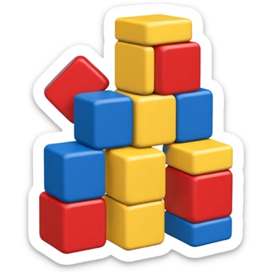 Wooden baby blocks primary colors educational toy sticker