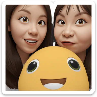 smiling girls with brown hair sticker