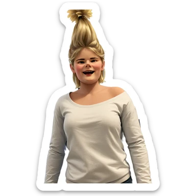 blonde boy by christmas tree sticker