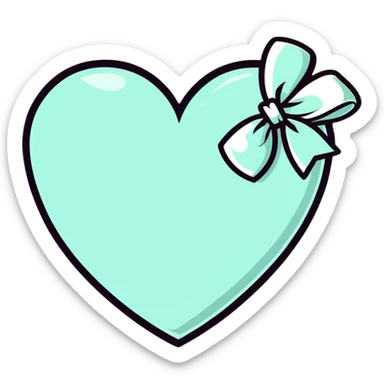 White heart with small bow on it sticker