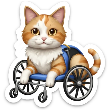 disabled cat in cat wheelchair sticker