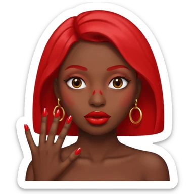 Big lips long nails bestie circle head sticker