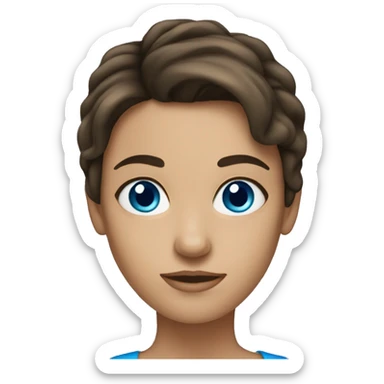 Brunette blue eyed woman sticker