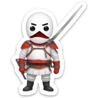 Bonhomme avec epee rouge sticker