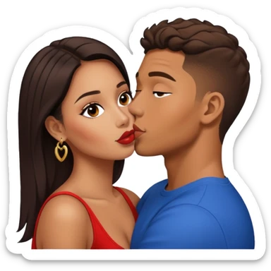 Tefi Valenzuela Peru Instagram Model kissing Josh King Madrid sticker