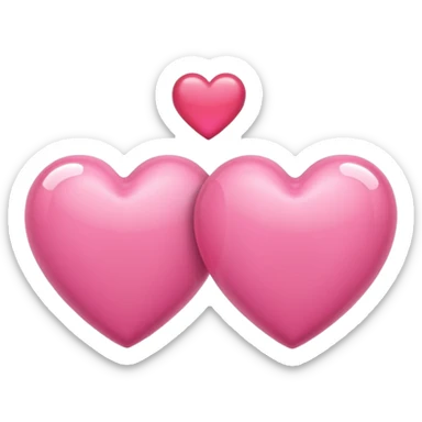 Two pink hearts sticker