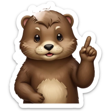 i want you make this otter 🦦 rise middle finger sticker