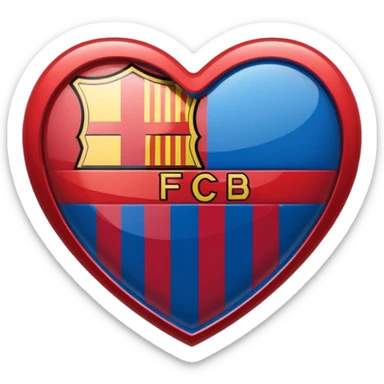 Barcelona FCB Logo in heart ❤️ sticker