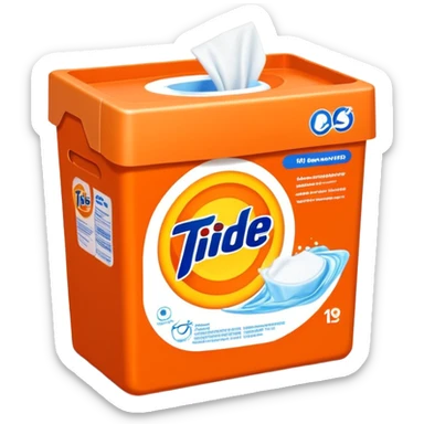 Tide laundry detergent orange box sticker