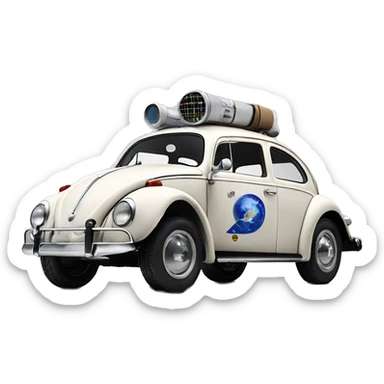 Side view 1956 Captain Rex Volkswagen bug fresh from space  sticker