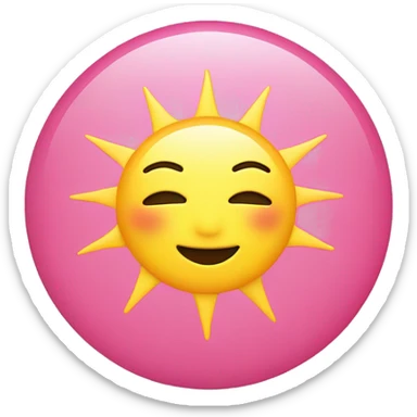 Yellow sun in a pink circle  sticker