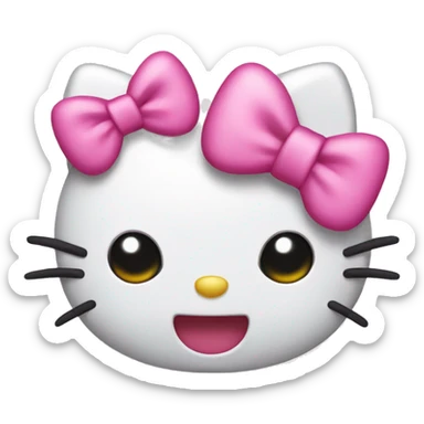 Hello kitty with a pink bow sticker
