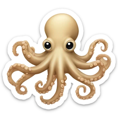 Beige octopus sticker