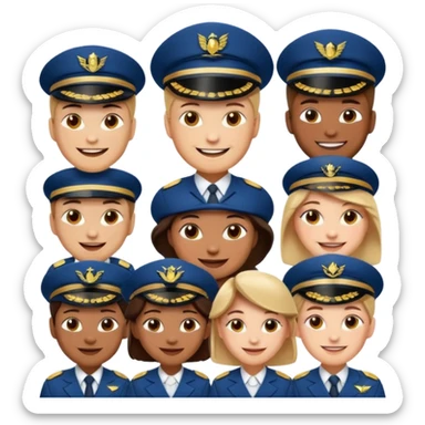 emoji style ship crew where everyone is a capitan sticker