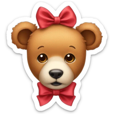 teddy with a bow sticker
