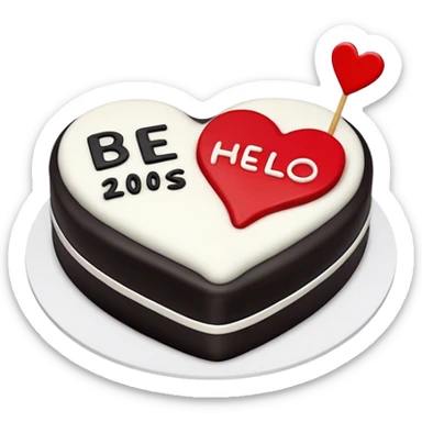 Create a heart broken shaped cake divided in two. first half is black and says “Bye 20’s” and the second half is red and says “hello 30s” sticker