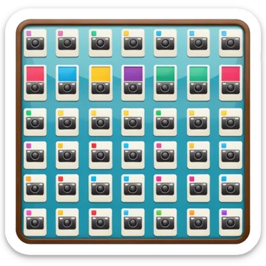 board with many polaroid photo sticker