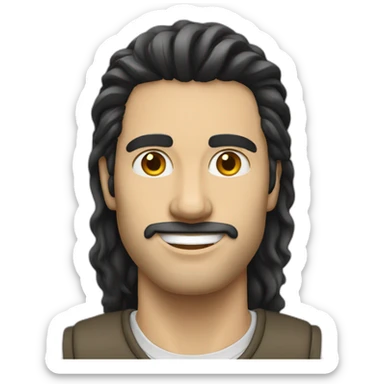 white man dark hair software engineer sticker