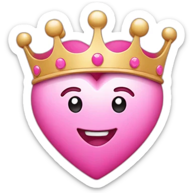 Pink heart with crown sticker