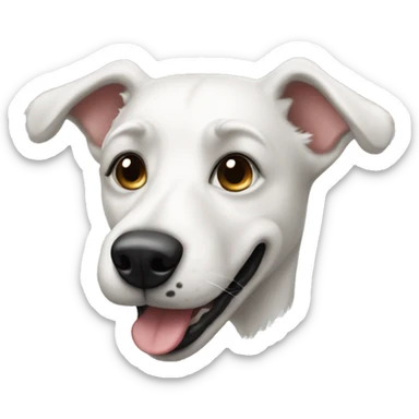 white mongrel dog  sticker