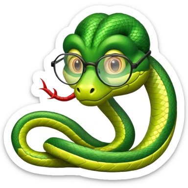 snake with glasses  sticker