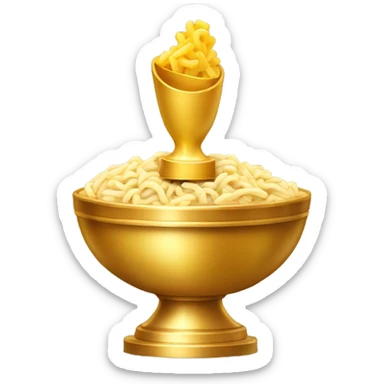 Bowl of Macaroni Golden Trophy with no writing on it sticker