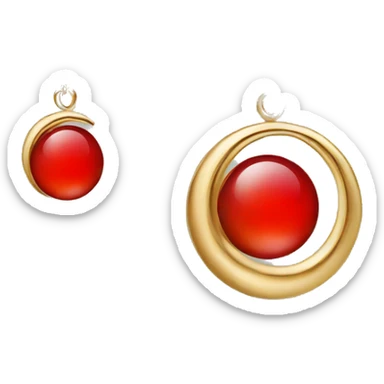 Jewellery with red moon sticker