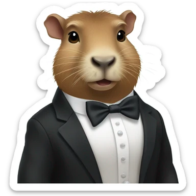Capybara in tuxedo sticker